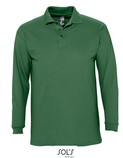 Long Sleeve Polo Winter II in Golf Green, Größe XXL