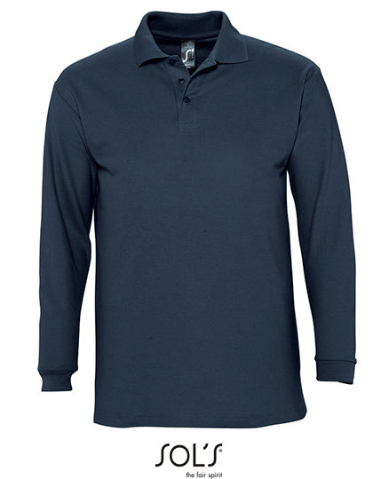 Long Sleeve Polo Winter II in Navy, Größe 3XL