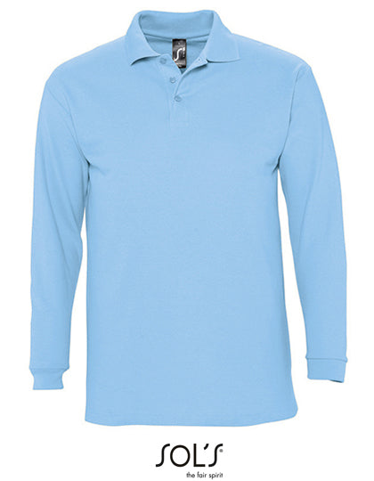 Long Sleeve Polo Winter II in Sky Blue, Größe XXL