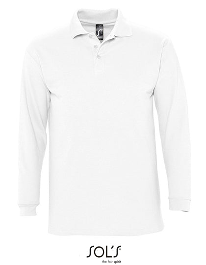 Long Sleeve Polo Winter II in White, Größe 3XL