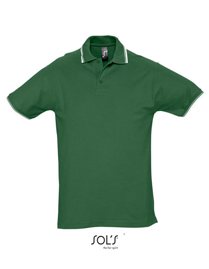 Contrast-Polo Practice in Golf Green, Größe XXL