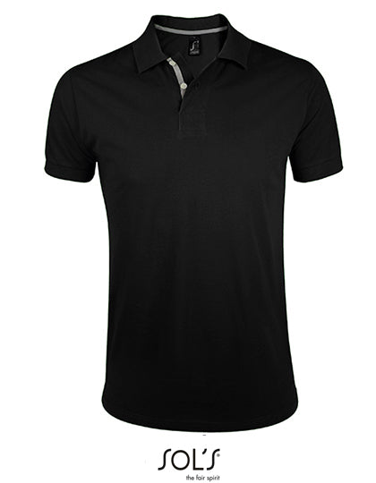 Men´s Polo Shirt Portland in Black, Größe 3XL