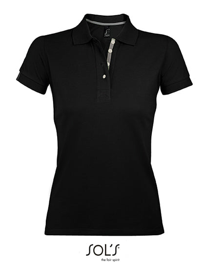 Women´s Polo Shirt Portland in Black, Größe XXL