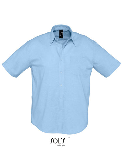 Men´s Oxford-Shirt Brisbane Short Sleeve in Sky Blue, Größe 4XL