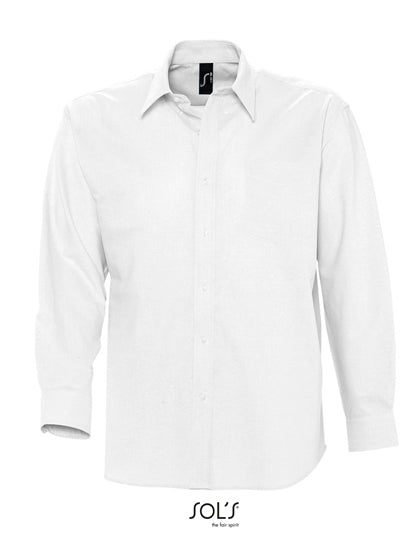 Men´s Oxford-Shirt Boston Long Sleeve in White, Größe 4XL
