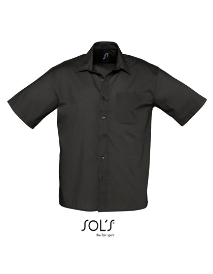 Popeline-Shirt Bristol Short Sleeve in Black, Größe 4XL