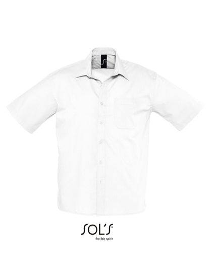 Popeline-Shirt Bristol Short Sleeve in White, Größe 4XL