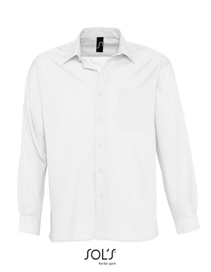 Popeline-Shirt Baltimore Long Sleeve in White, Größe 4XL