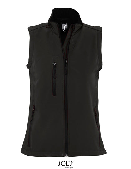 Women´s Sleeveless Softshell Rallye in Black, Größe XXL