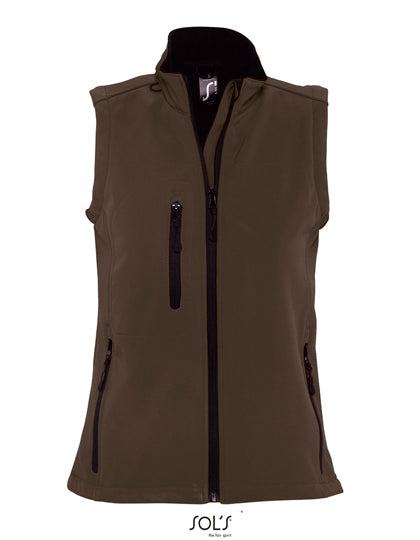 Women´s Sleeveless Softshell Rallye in Dark Chocolate, Größe XXL