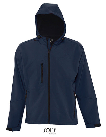 Men´s Hooded Softshell Jacket Replay in French Navy, Größe 3XL