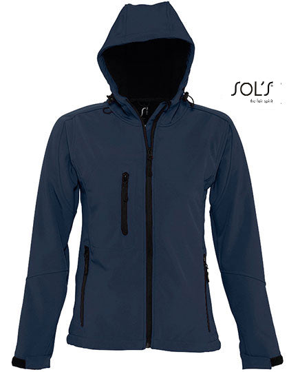 Women´s Hooded Softshell Jacket Replay in French Navy, Größe XXL