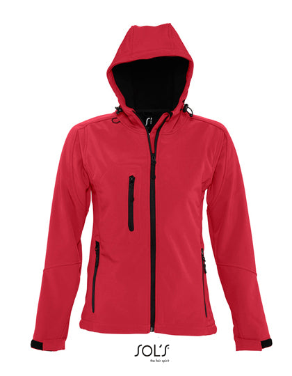 Women´s Hooded Softshell Jacket Replay in Pepper Red, Größe XXL