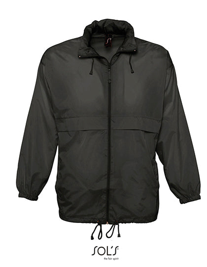 Unisex Windbreaker Surf Jacket in Black, Größe XXL