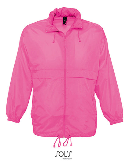 Unisex Windbreaker Surf Jacket in Neon Pink, Größe XXL