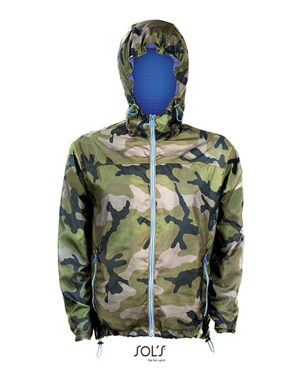 Unisex Lined Windbreaker Skate Jacket in Camo, Größe 3XL