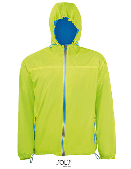 Unisex Lined Windbreaker Skate Jacket in Neon Lime, Größe 3XL