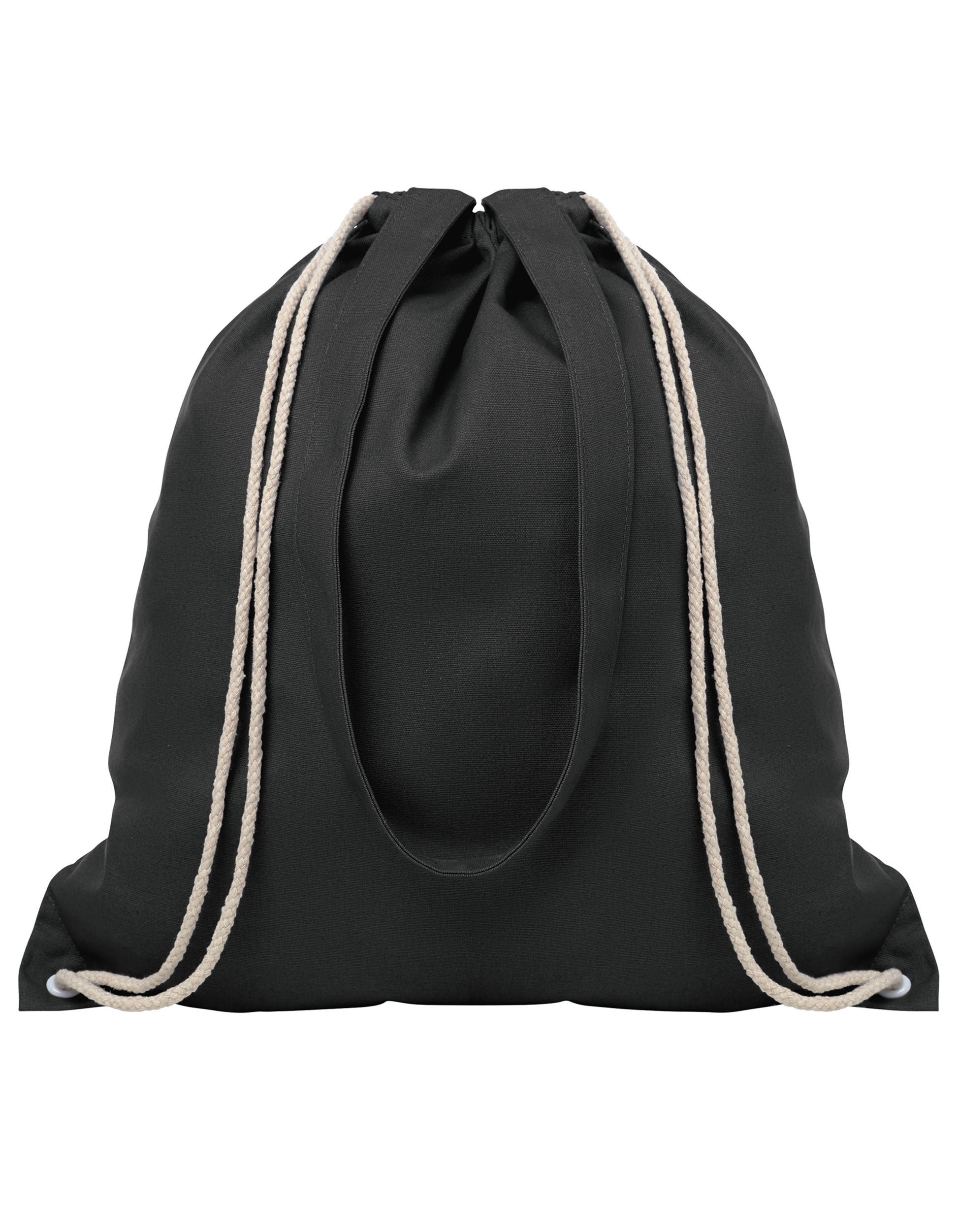 Drawstring Backpack With Handles Oslo in Black, Größe 38 x 42 cm