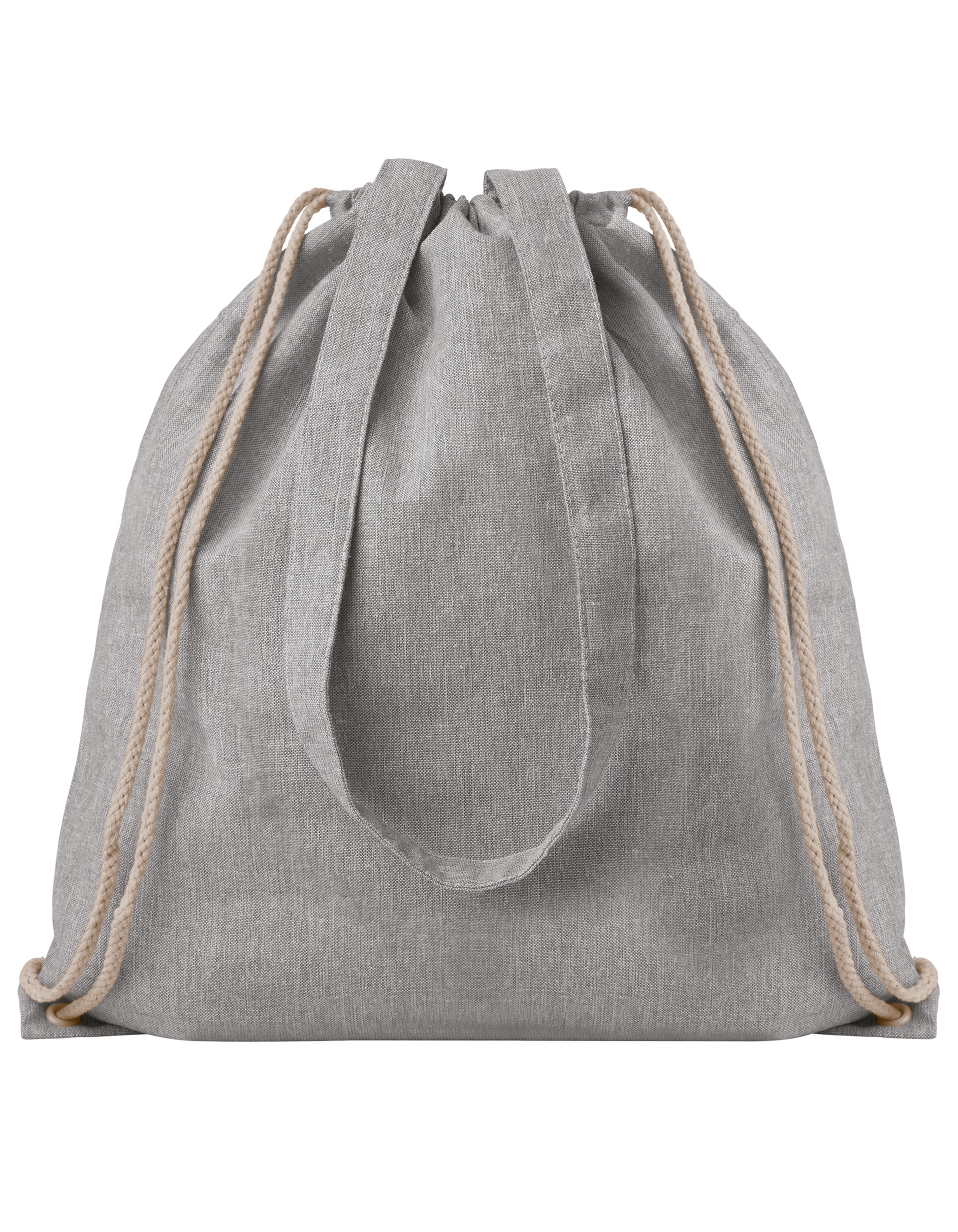 Drawstring Backpack With Handles Atlanta in Grey Melange, Größe 38 x 42 cm