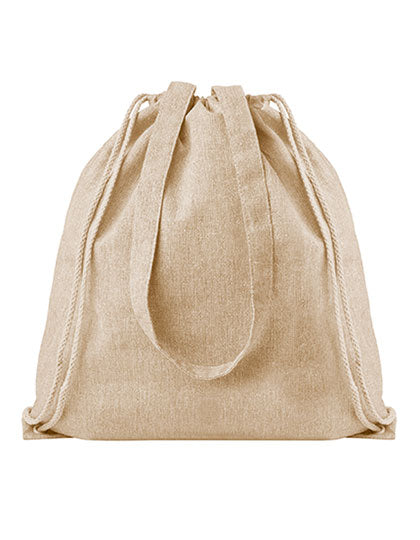 Drawstring Backpack With Handles Atlanta in Heather Beige, Größe 38 x 42 cm