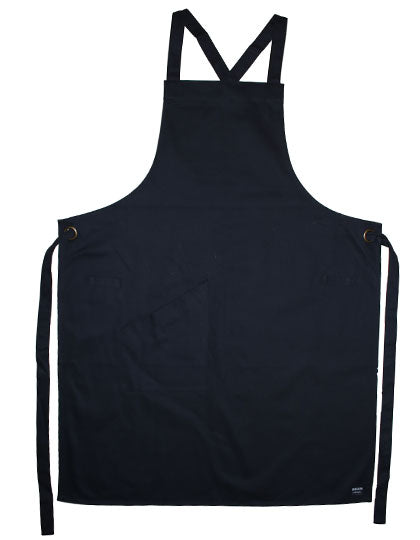 Statement Crossover Bib Apron in Black, Größe 71 x 91 cm