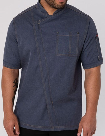 Unisex Asymmetric Jacket in Indigo, Größe XXL