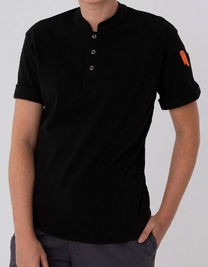 Pique Chef Shirt in Black, Größe 4XL