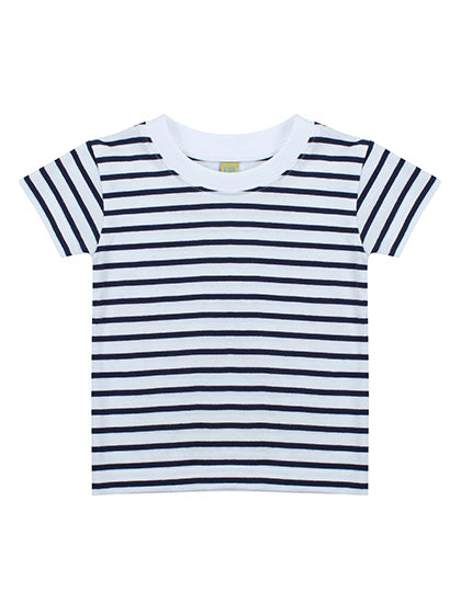 Short Sleeved Stripe T Shirt in White, Größe 3-4 years