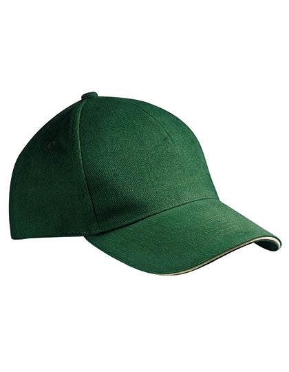 5 Panel Sandwich Cap in Dark Green, Größe One Size