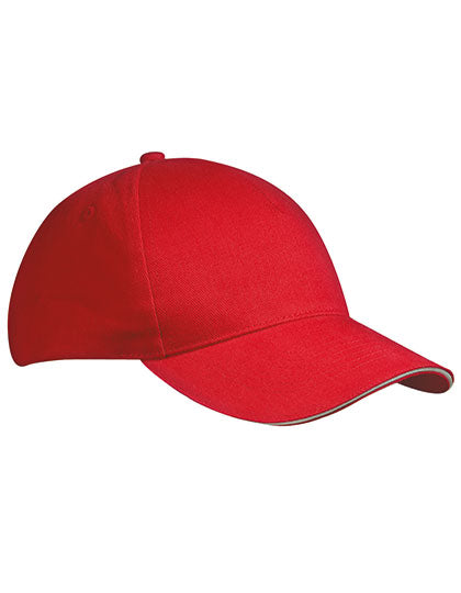 5 Panel Sandwich Cap in Red, Größe One Size