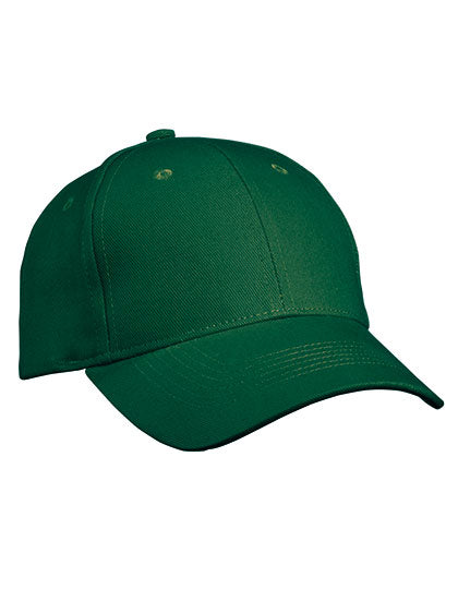 6 Panel Cap Heavy Cotton in Dark Green, Größe One Size