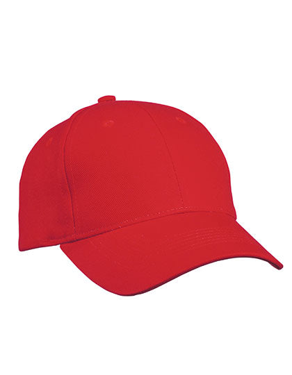 6 Panel Cap Heavy Cotton in Red, Größe One Size