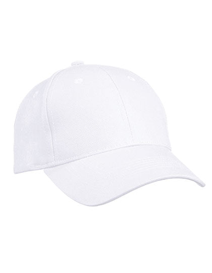 6 Panel Cap Heavy Cotton in White, Größe One Size