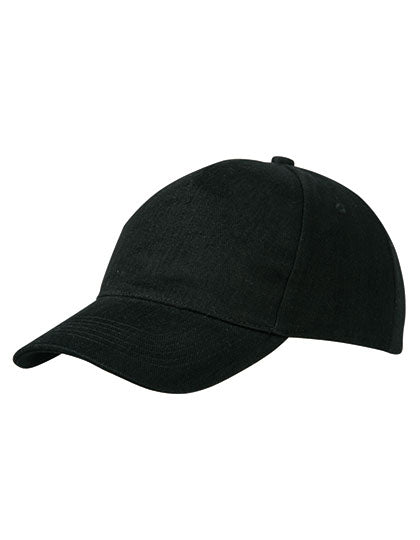 5 Panel Cap Heavy Cotton in Black, Größe One Size