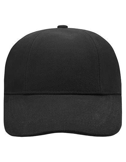 Turned 6 Panel Cap Laminated in Black, Größe One Size