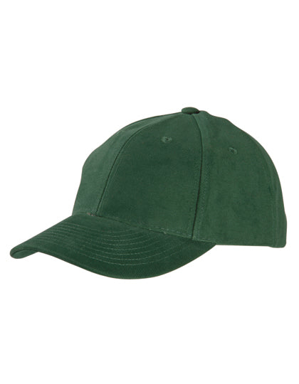 6-Panel Raver Cap Laminated in Dark Green, Größe One Size
