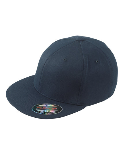 6 Panel Flexfit® Flat Peak Cap in Navy, Größe L/XL (58/59 cm)