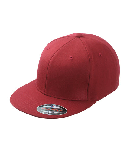 6 Panel Flexfit® Flat Peak Cap in Wine, Größe L/XL (58/59 cm)