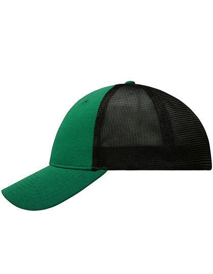 6 Panel Elastic Fit Mesh Cap in Green, Größe L/XL (58/59 cm)