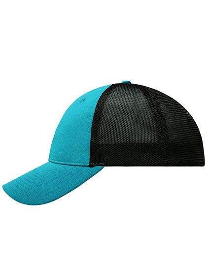 6 Panel Elastic Fit Mesh Cap in Turquoise, Größe L/XL (58/59 cm)