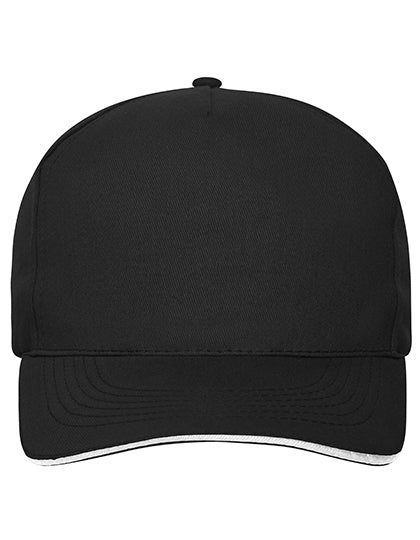 5 Panel Sandwich Cap Bio Cotton in Black, Größe One Size