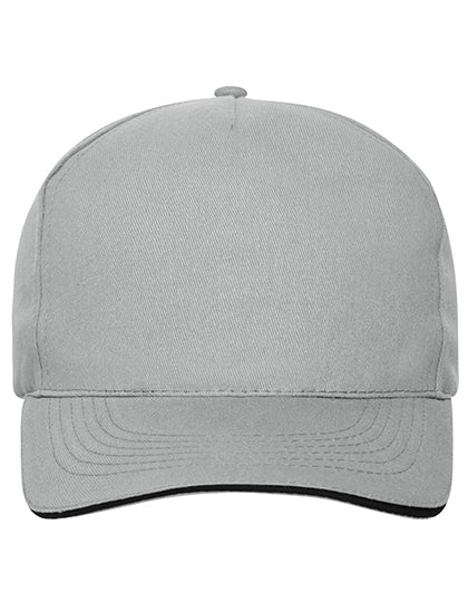 5 Panel Sandwich Cap Bio Cotton in Light Grey, Größe One Size