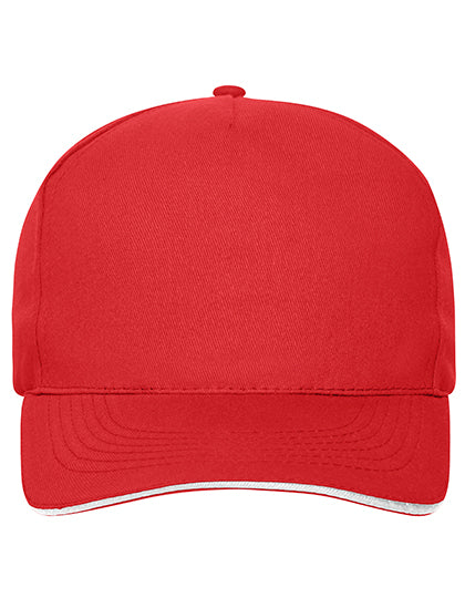 5 Panel Sandwich Cap Bio Cotton in Red, Größe One Size