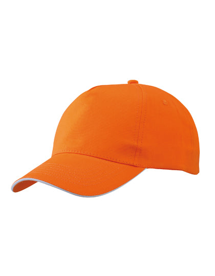 5 Panel Promo Sandwich Cap in Orange, Größe One Size