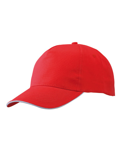 5 Panel Promo Sandwich Cap in Red, Größe One Size