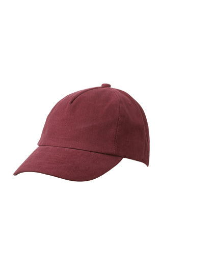 Kids´ 5-Panel Cap in Burgundy, Größe One Size