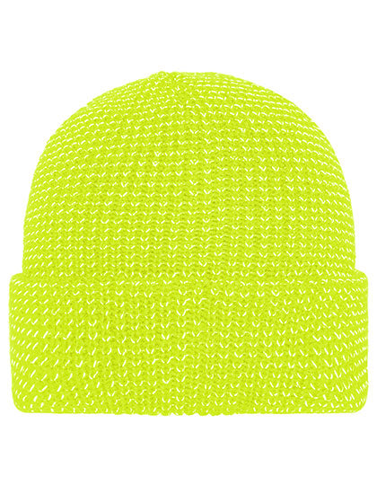 Reflective Winter Beanie in Bright Yellow, Größe One Size