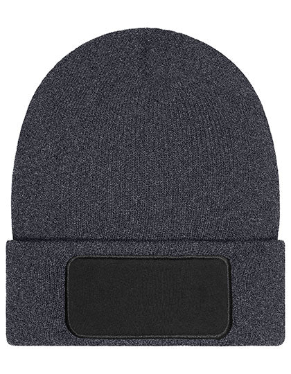 Beanie with Patch - Thinsulate in Dark Grey Melange, Größe One Size
