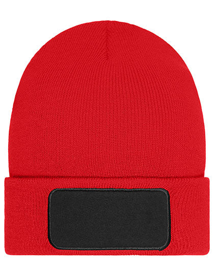 Beanie with Patch - Thinsulate in Red, Größe One Size