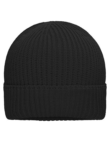 Bio Cotton Winter Beanie in Black, Größe One Size